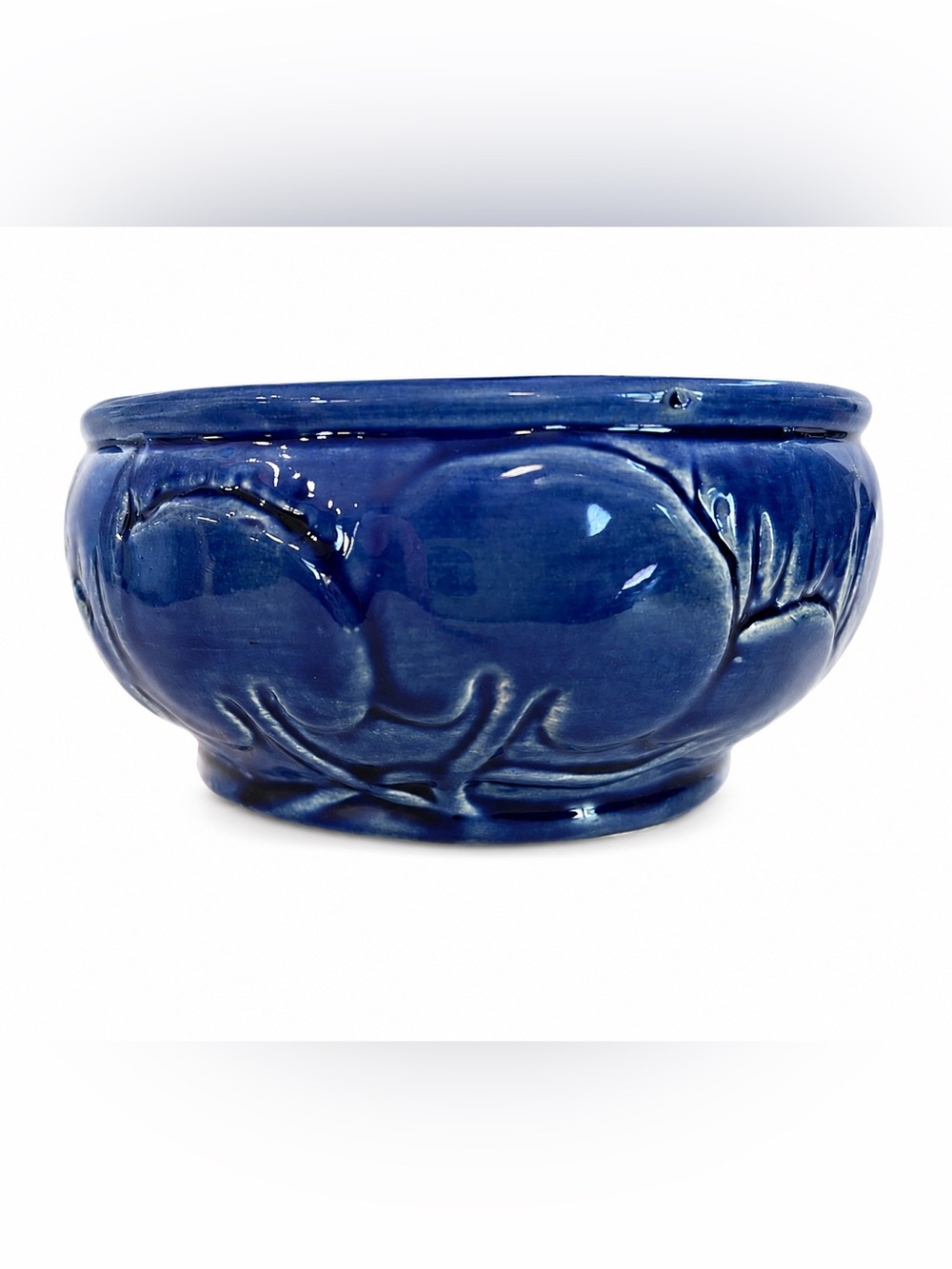 💙💙💙 Weller Blue Art Nouveau Glazed Lily Pad Pottery Bowl